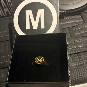 Gold and Black 'M' Ring